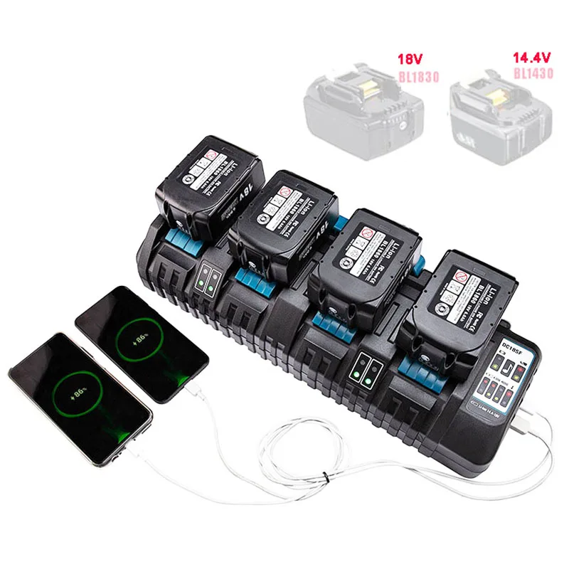 Li-Ion Battery Charger DC18RC DC18RA DC18SF For Makita 14.4V 18V 20V Lithium Battery BL1830  BL1840  BL1850  BL1860 Bl1430