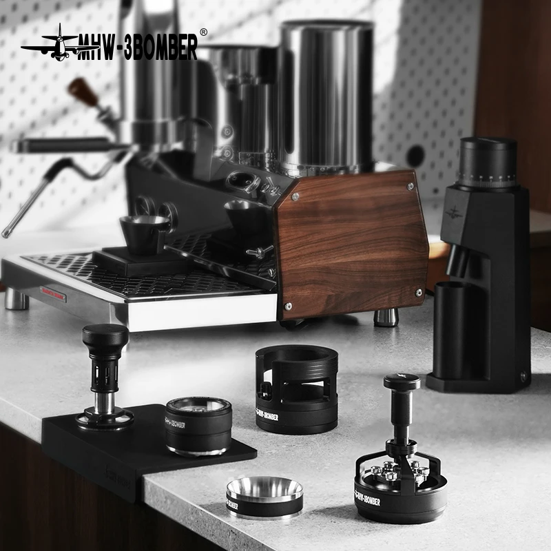 MHW 3BOMBER 58MM Coffee Distributor Espresso Leveler Tool Adjustable Depth Coffee Distribution Tool Home Barista Accessories