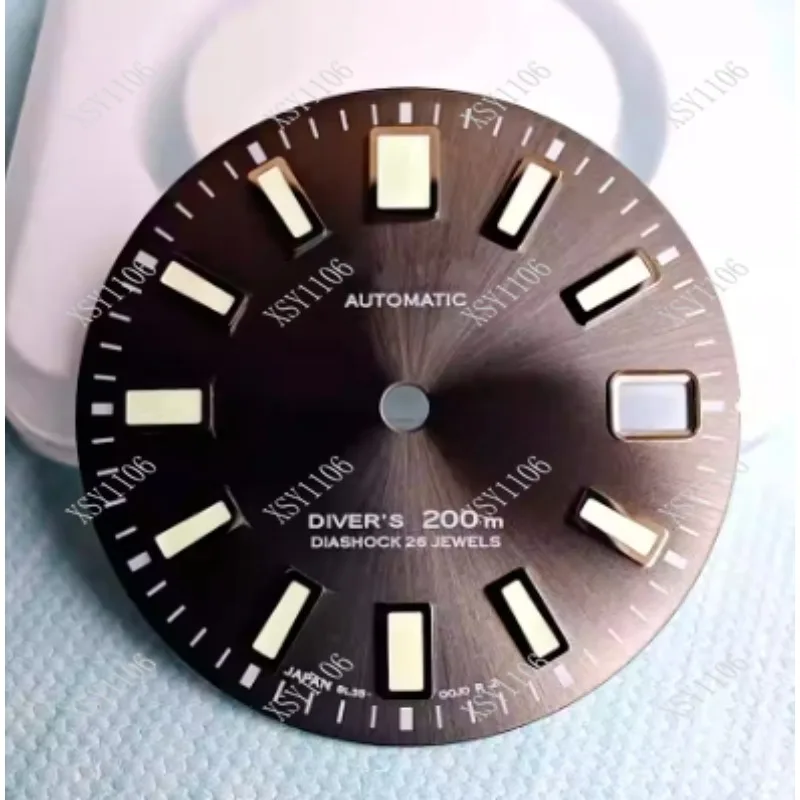 High Quality 62MAS Gray Modified Dial C3 Green Luminous for NH35 Movement Real Nail Plate