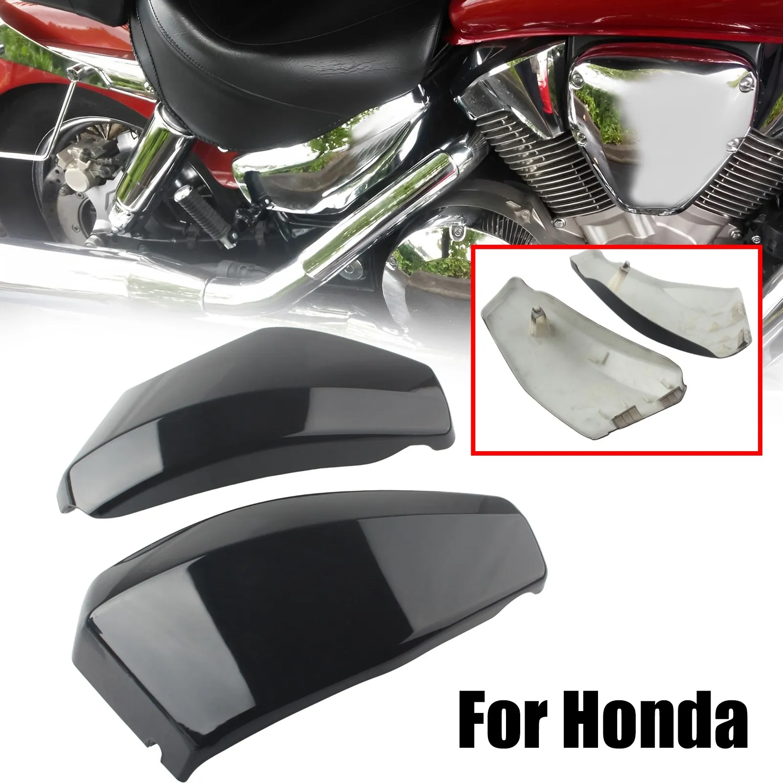 Motorcycle Battery Fairing Cover Motorbike Accessories ABS Plastic For Honda Shadow Sabre VT1100C2 ACE VT1100T Tour