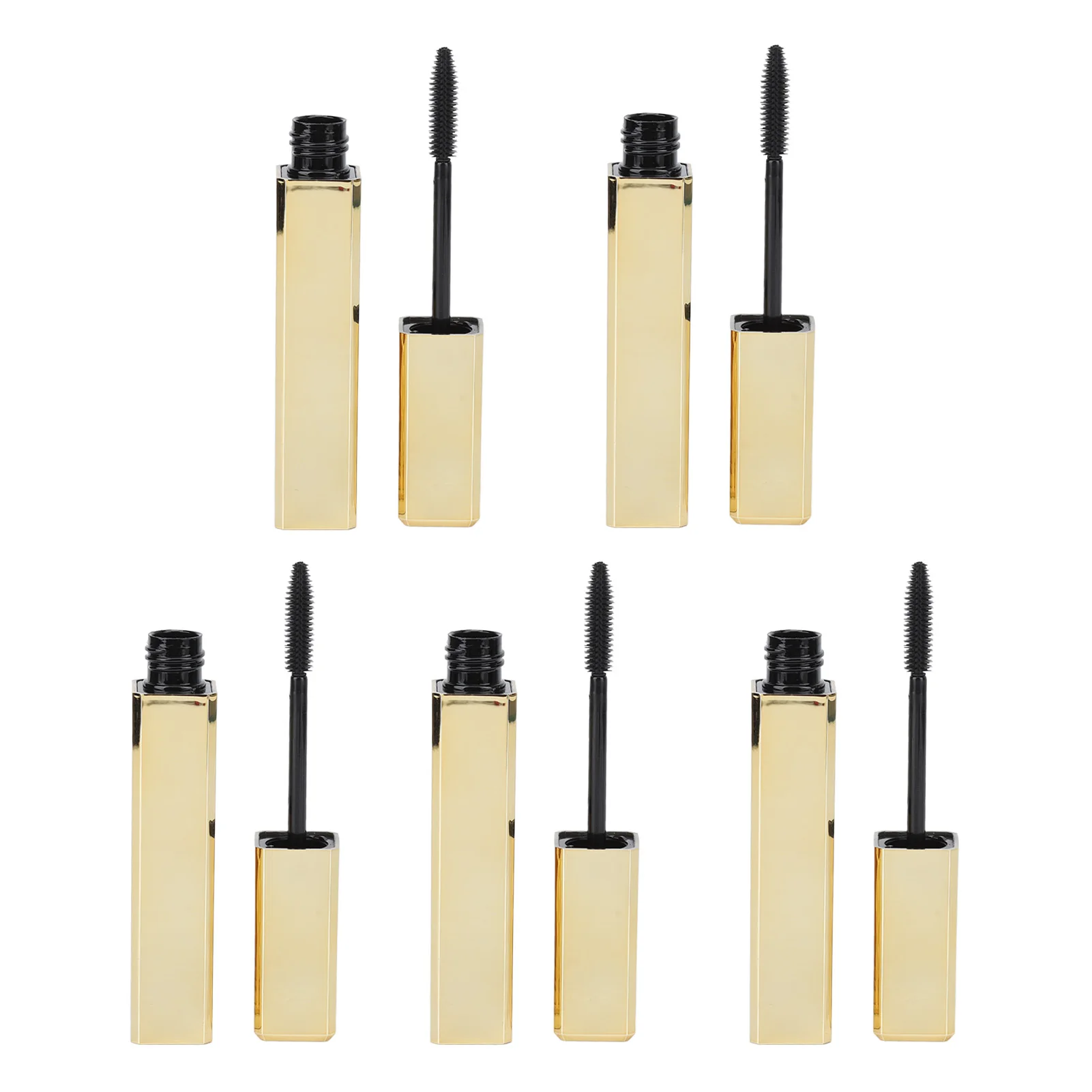 Tube de mascara africain avec baguette à cils, bouteille de crème à cils, d'extraction d'échantillon cosmétique, d'extraction de maquillage bricolage, plastique, quotidien, illable, 5 pièces