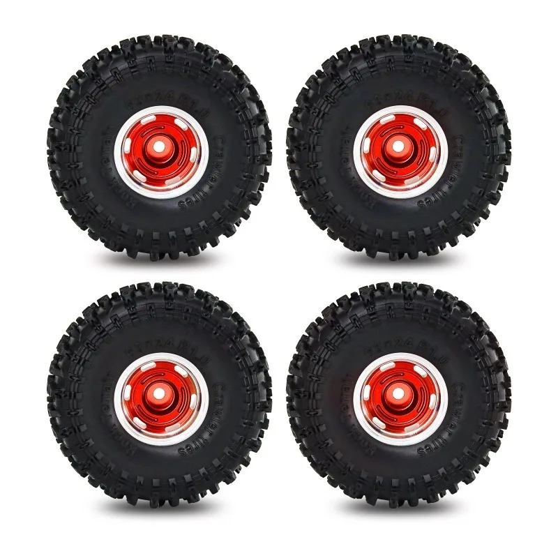 

4pcs 63mm 1.0" Metal Beadlock Wheel Tire Set For 1/18 1/24 RC Crawler Car SCX24 FMS24 TRX4M Upgrade Parts Accessories