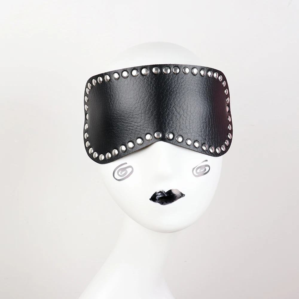 Women PU Leather Goth Cosplay Eye Mask Masquerade Party Festival Halloween Costume Fun Prop