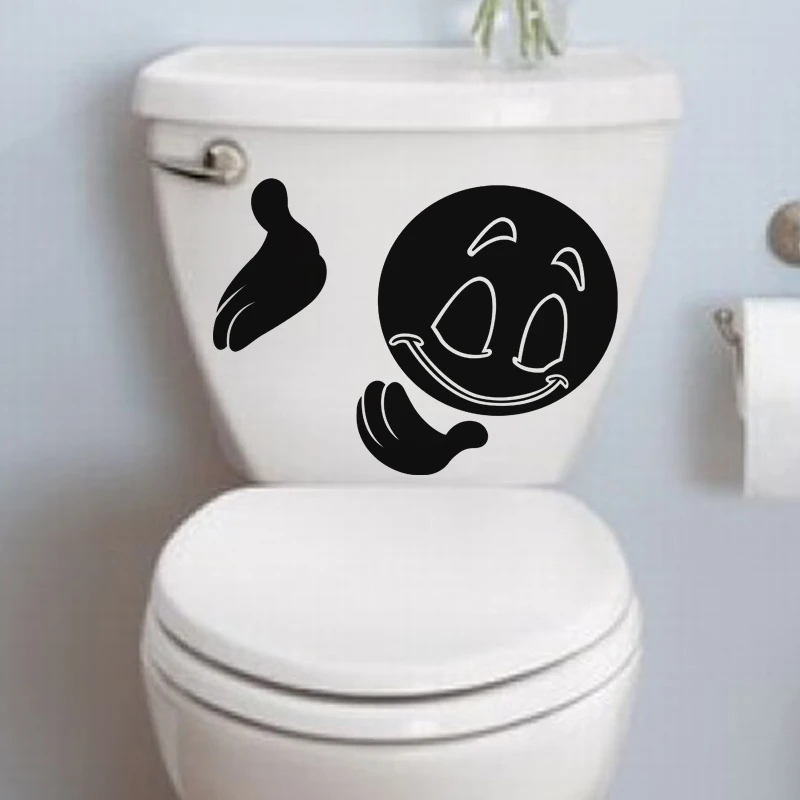 T609#Polite Man Toilet Stickers Cartoon Child Urination Toilet Lid WC Door Sticker Removable Self-Adhesive Decor Paper Househol