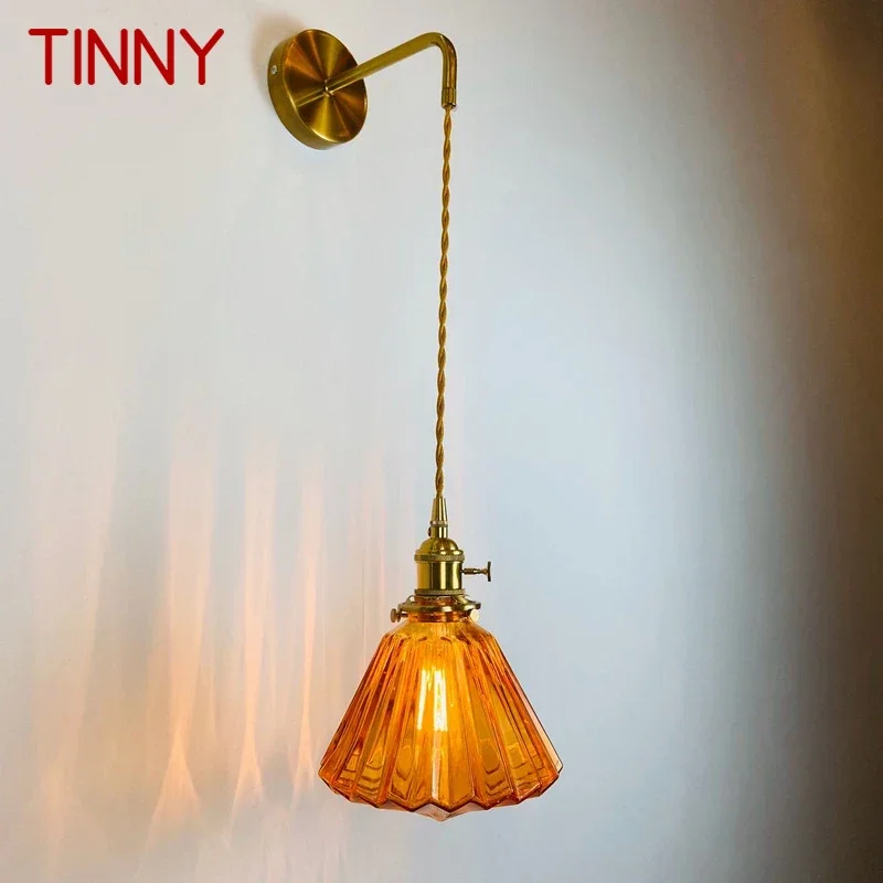 TINNY-Nordic Brass Wall Lamp, interior, sala de estar, quarto, cabeceira, moderno, Hotel, corredor, corredor