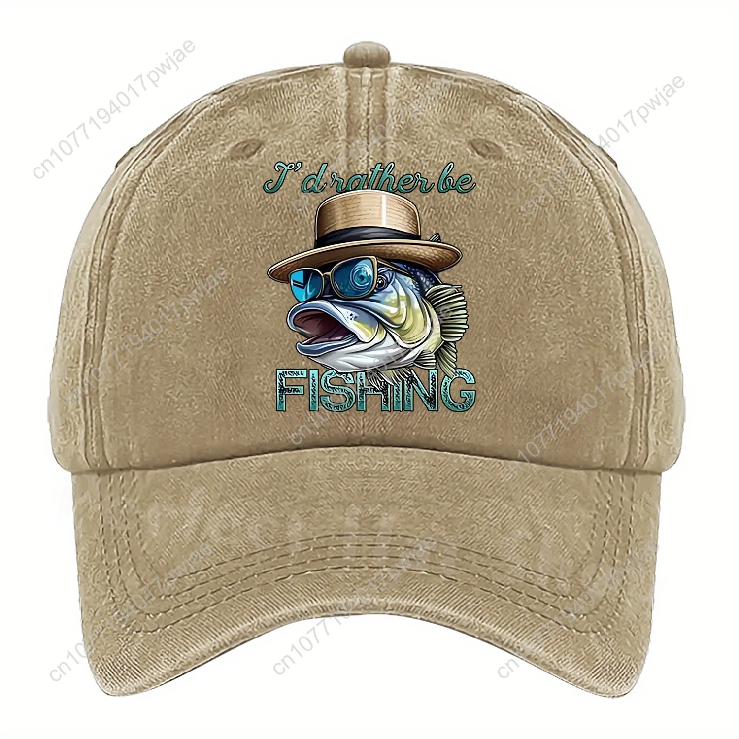 [Fishing Baseball Cap] Breathable Polyester "I'd Rather Be Fishing" Baseball Cap - Adjustable, Cartoon Fish Design, Perfect for view 3