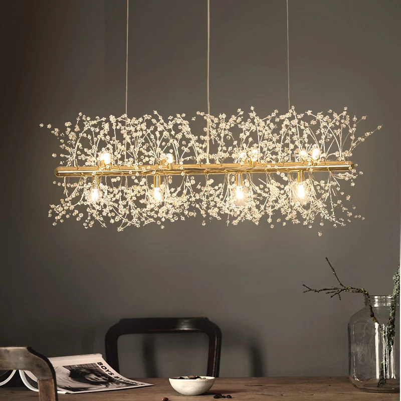 

Snowflake Chandelier Nordic home decor pendant lights Dandelion led lights Crystal Atmosphere Light Luxury Living Room Lighting