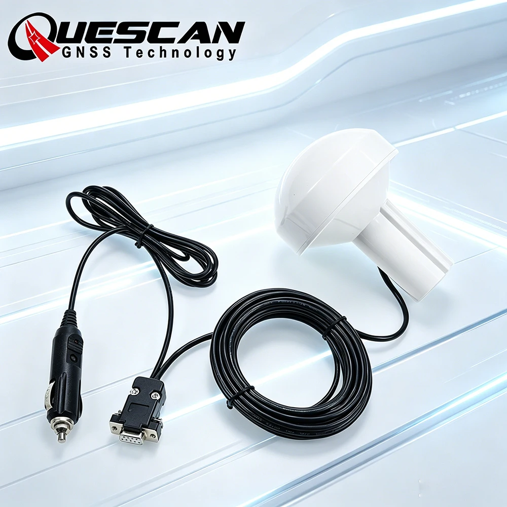 QUESCAN QS80RC-HVS NMEA 0183 Serial GPS Receiver RS232 DB9 Cigarette Lighter Plug 12V 24V RS-232 Uniden GPS GLONASS Receiver