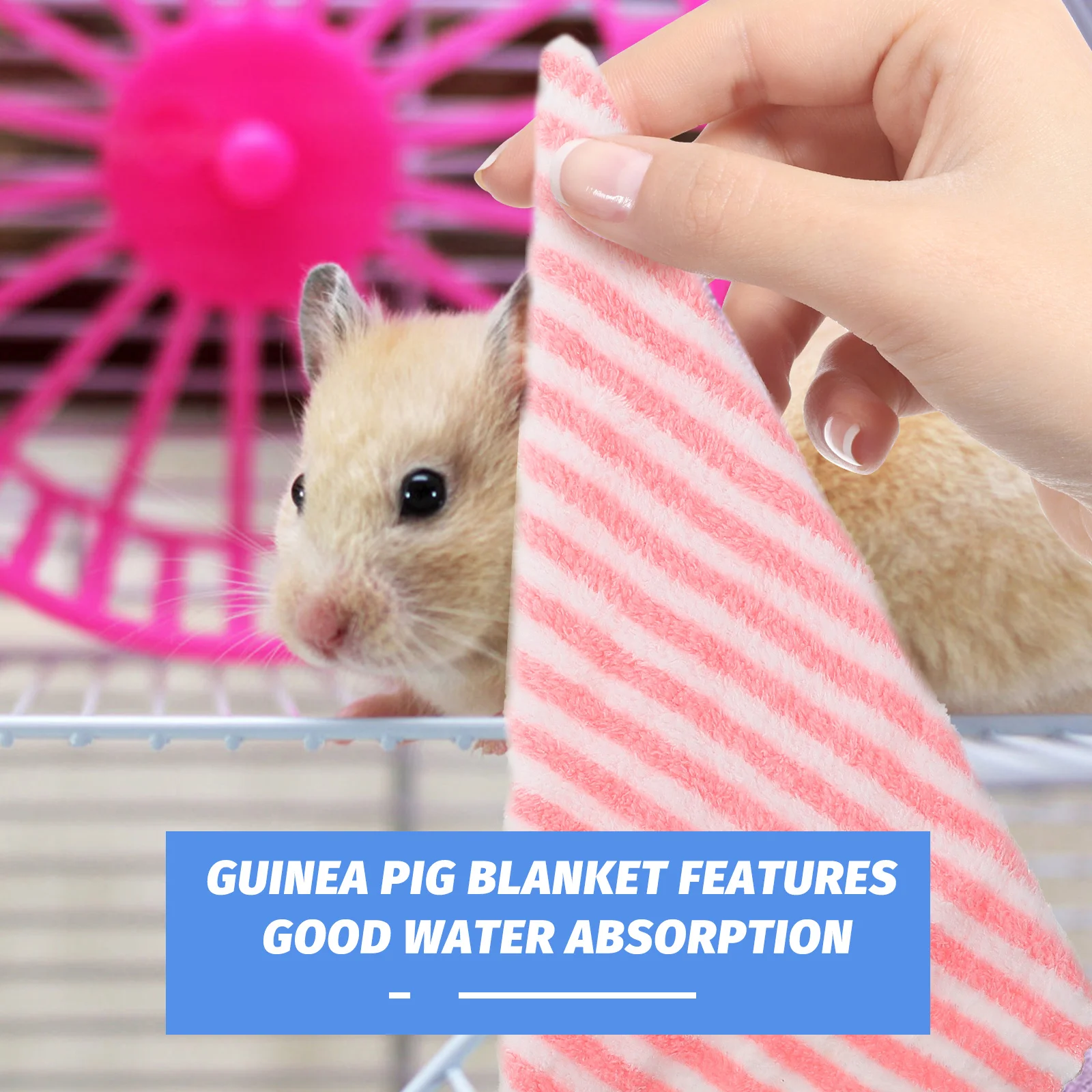 

5pcs Small Animal Bath Towel Guinea Pig Accessories Rat Cage Liners Soft Absorbent Hamster Blankets Comfortable Pet Use Quick