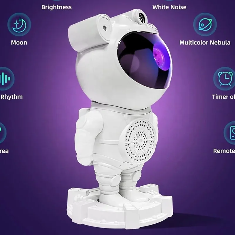 Lonvel Home Ornament Colorful Led Star Moon Starry Night Light Spaceman Projector Lamp Speaker, Nebula Starry Sky Star Project