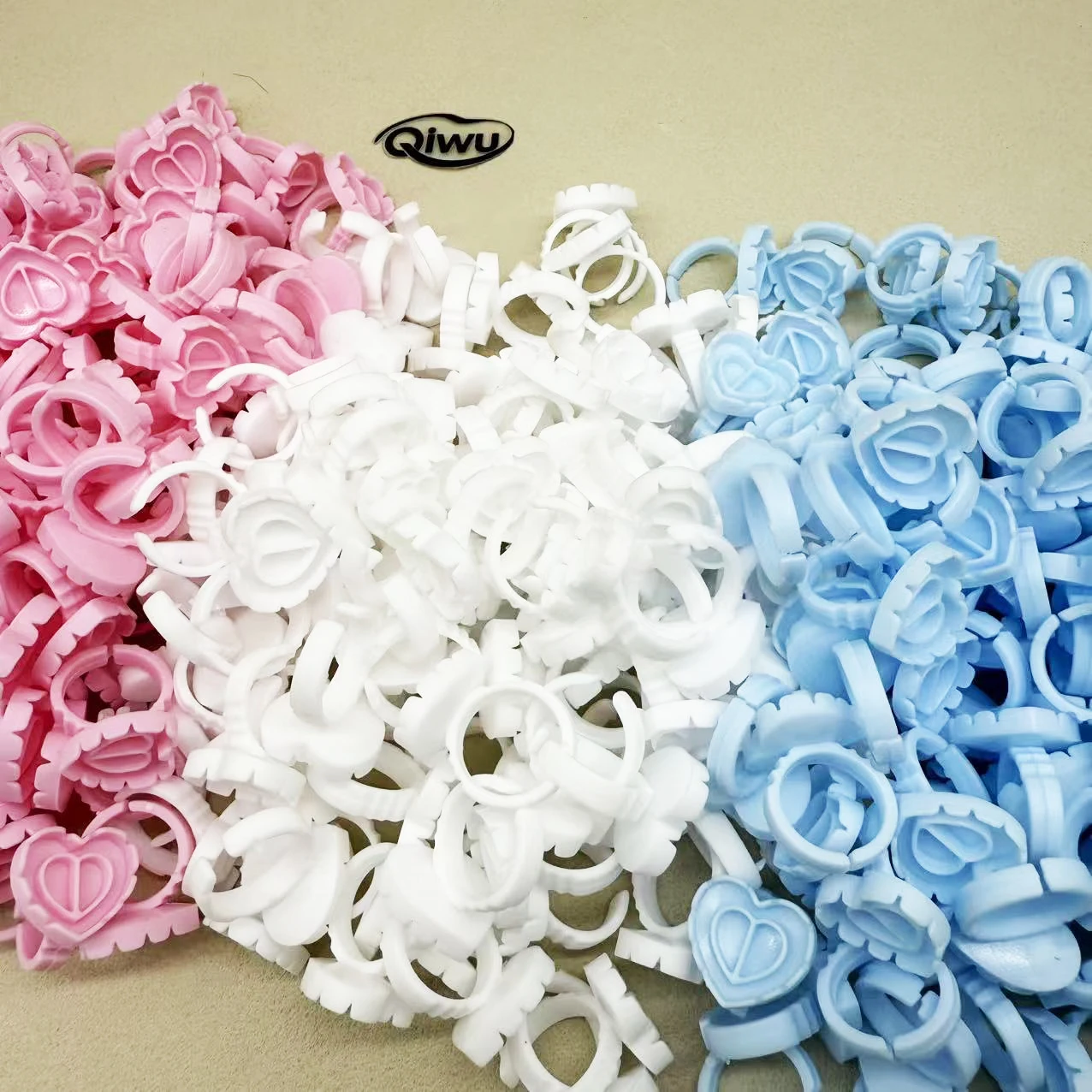 卸売まつげエクステファンフラワリングカップグルーホルダーリングフラワーシェイプピグメントトレイまつげ移植用メイクツール