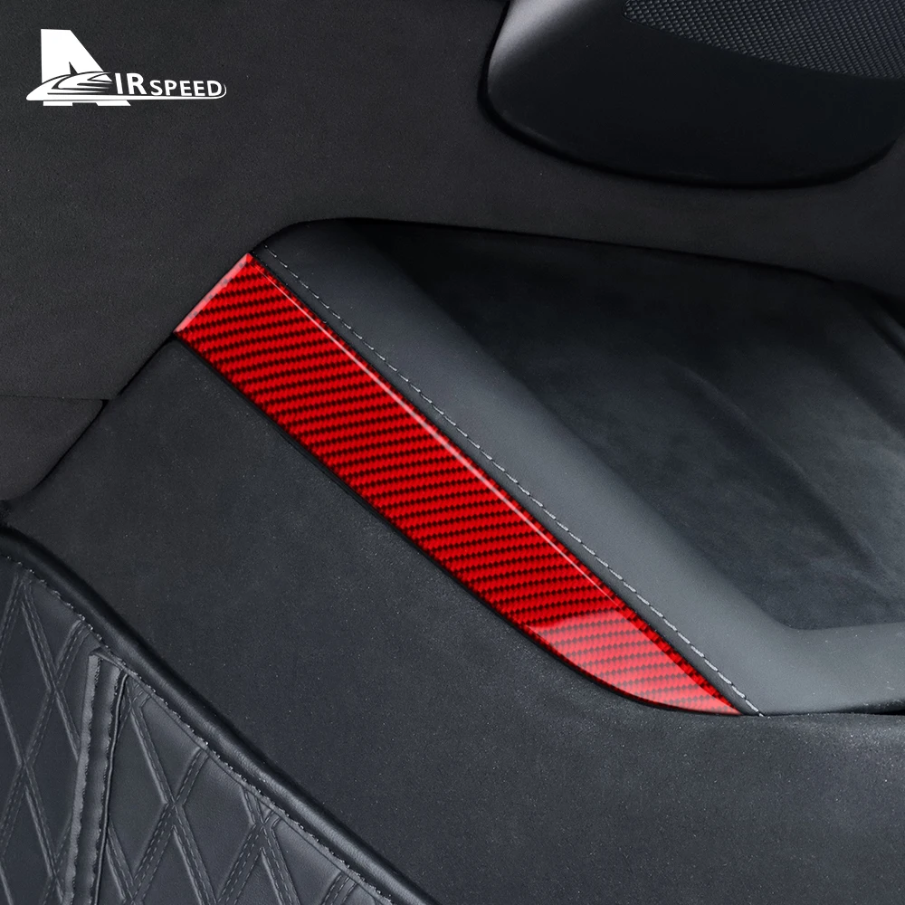 Real Soft Carbon Fiber Sticker For Tesla Model 3 Highland 2024 Wireless Charging Side Car Interior Trim Decoration Accessories