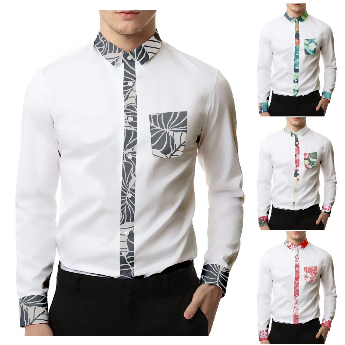 Spring Autumn Samoan Trendy 3D Machine Printed Custom Top Quality Hawaiian Shirt Cozy Social Beach White Shirts For Male