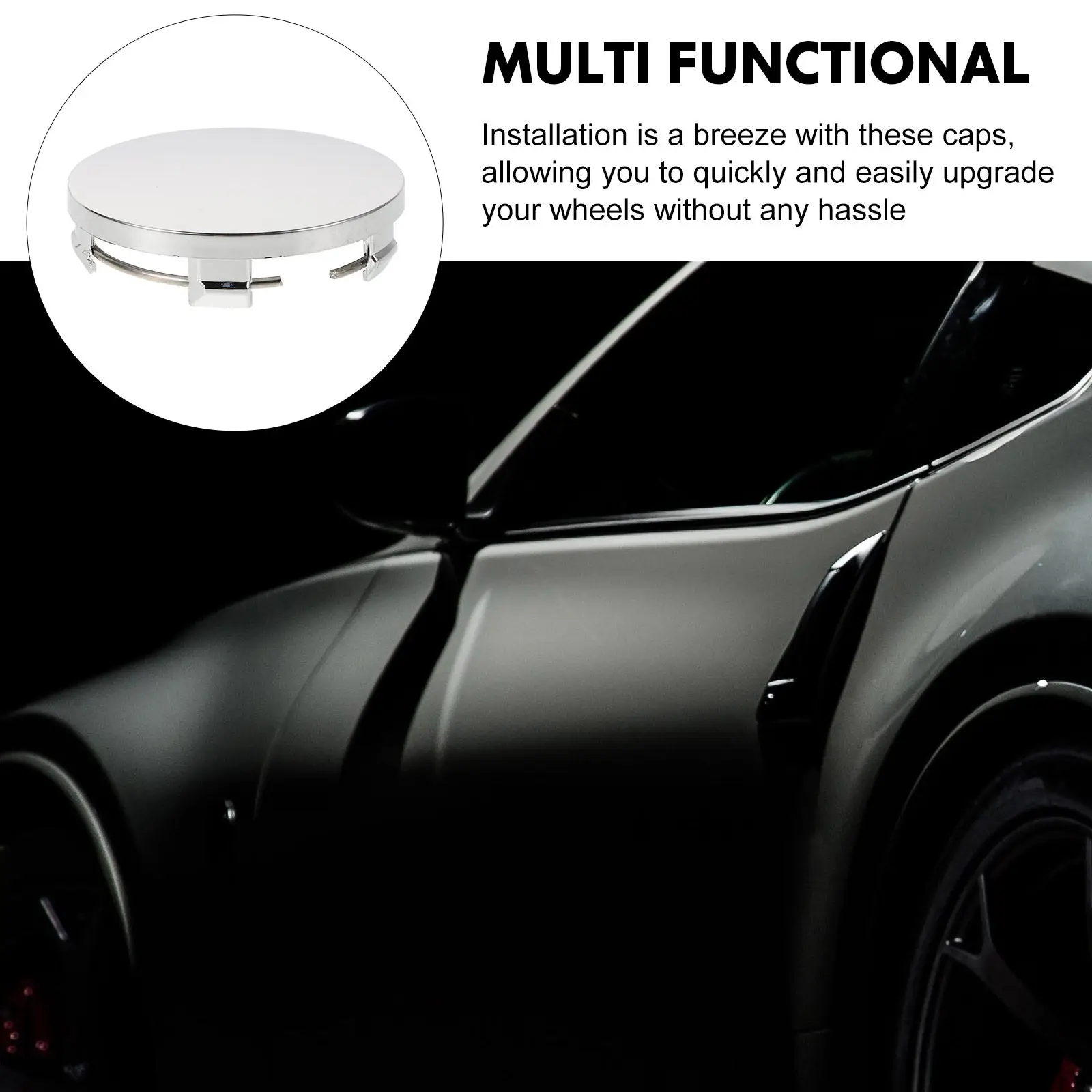 4Pcs Wheel Hub Center Caps Set Metal Electroplating Rim Covers Universal Car Wheel Hubcap Accessories Replacement
