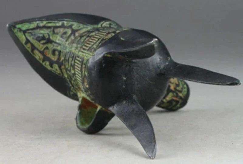 Oriental Bronze Chinese Old Exorcism Handwork Embossment Wine Cup view 6
