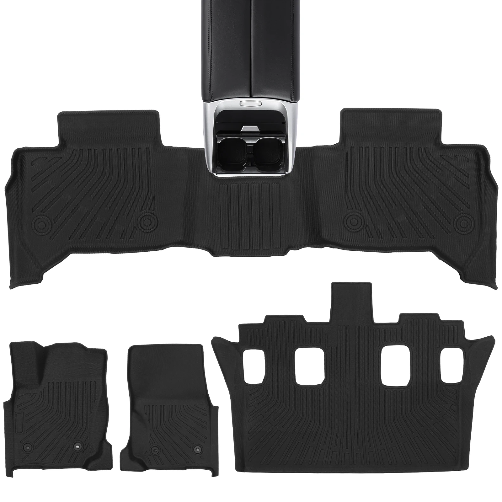 

Trunk Mat with Backrest Mat All Weather TPE Car Floor Mats Cargo Liner Trunk Pad for Toyota 4Runner 2025-2026 Fuel 7 Seats