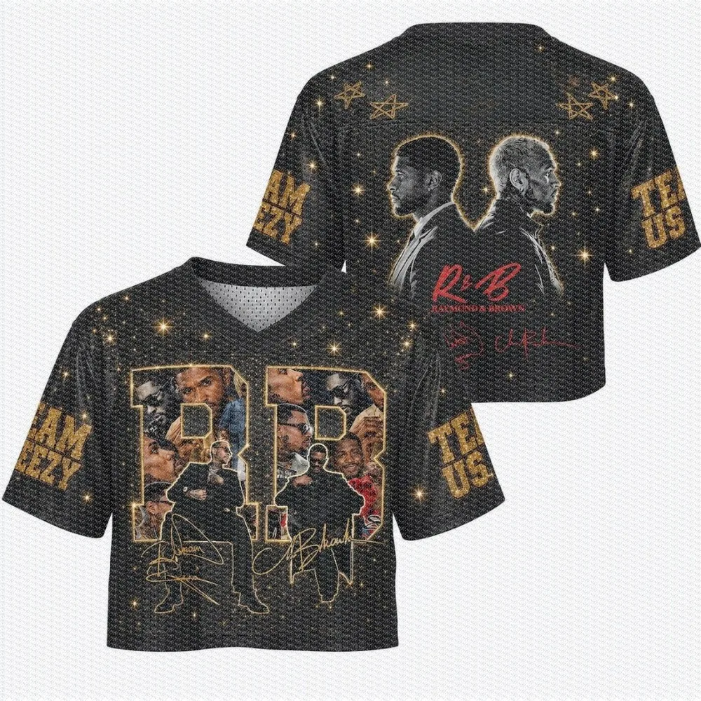 Camiseta de Fútbol Estilo R&B Tour Umbilical, Camiseta Estilo Usher_Chris_Brown, Disfraz para Conciertos, Regalo para Fans del R&B, Cuello en V, Manga Corta