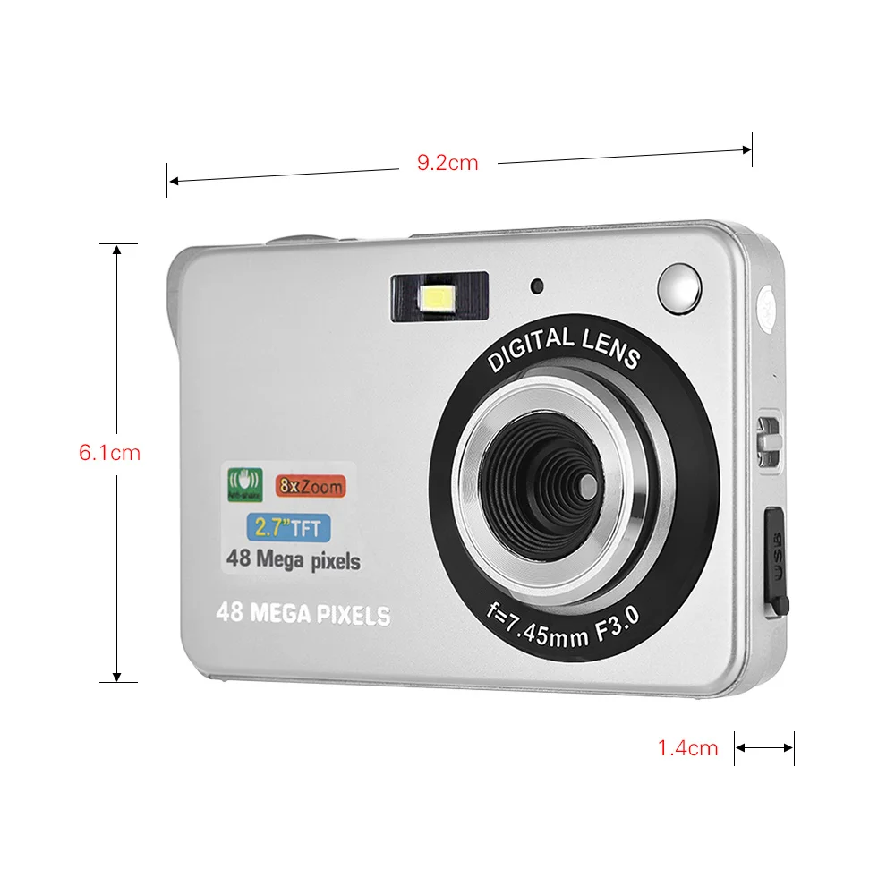 1080P Digital Camera Video Camcorder 48MP Anti-shake 8X Zoom 2.7