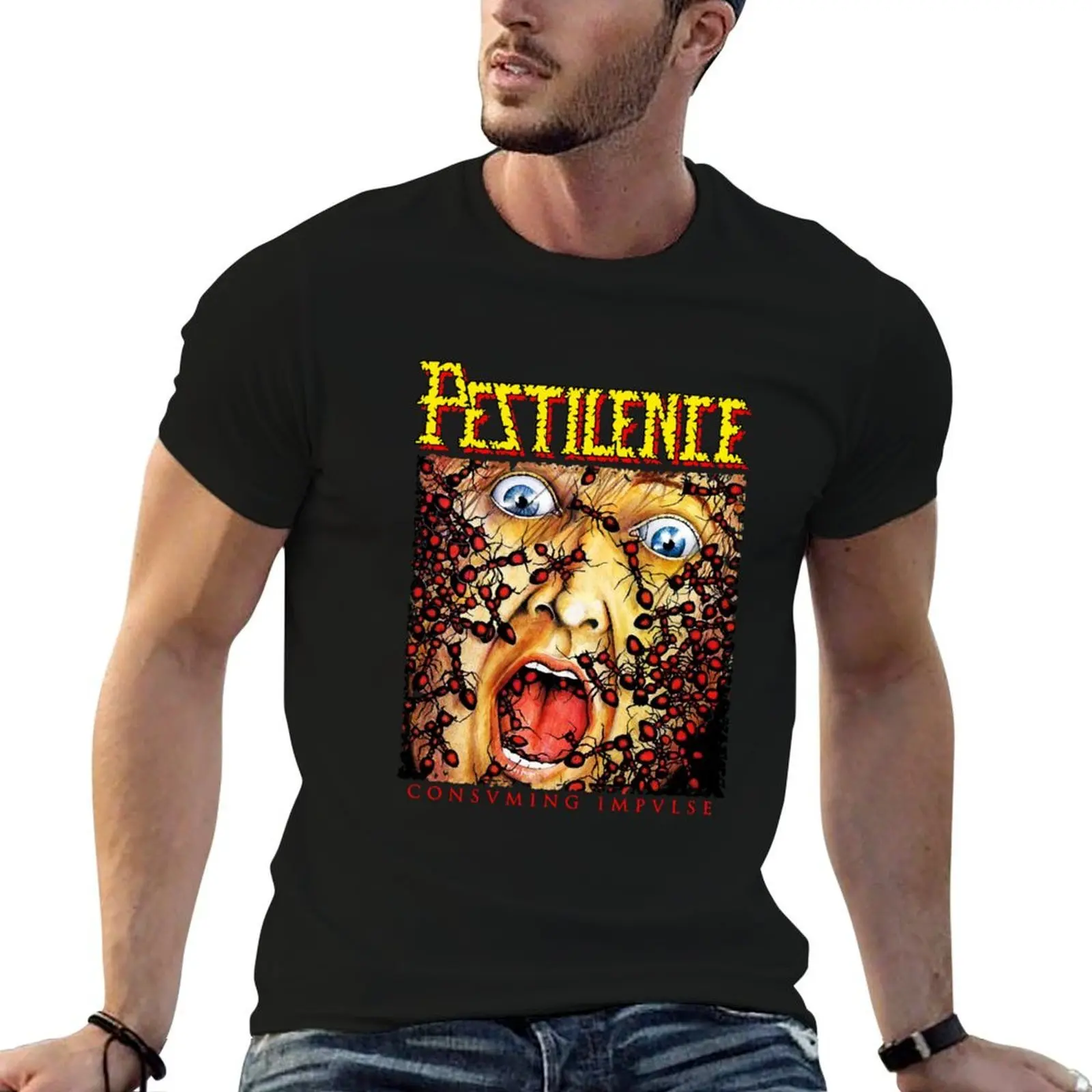 

Consuming Impulse Classic Pestilence Metal T-Shirt man t shirt designer anime tshirt cotton t shirts man 100% T-Shirt