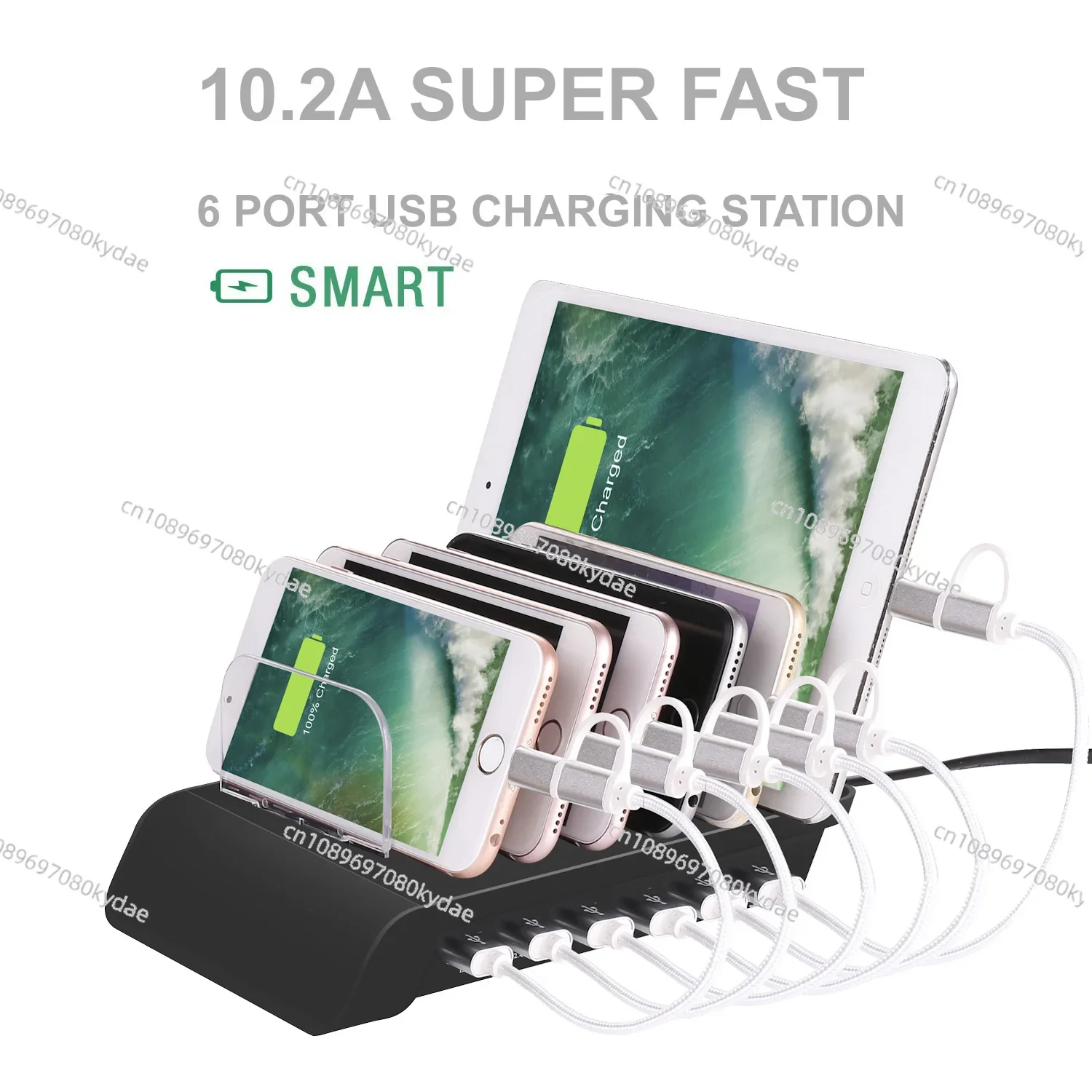 Six-port Charging Bracket Multi-port Charger Mobile Phone Bracket Smart USB Charger Bracket Desktop Phone Tablet