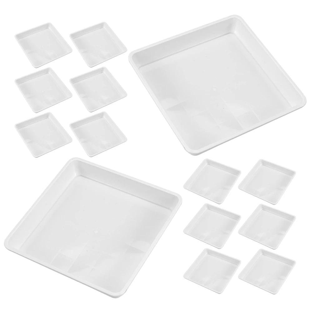 

20 Pcs Square Plastic Plant Saucers Durable Water Tray for Flower Pot Planter Plates Storage Practical Use