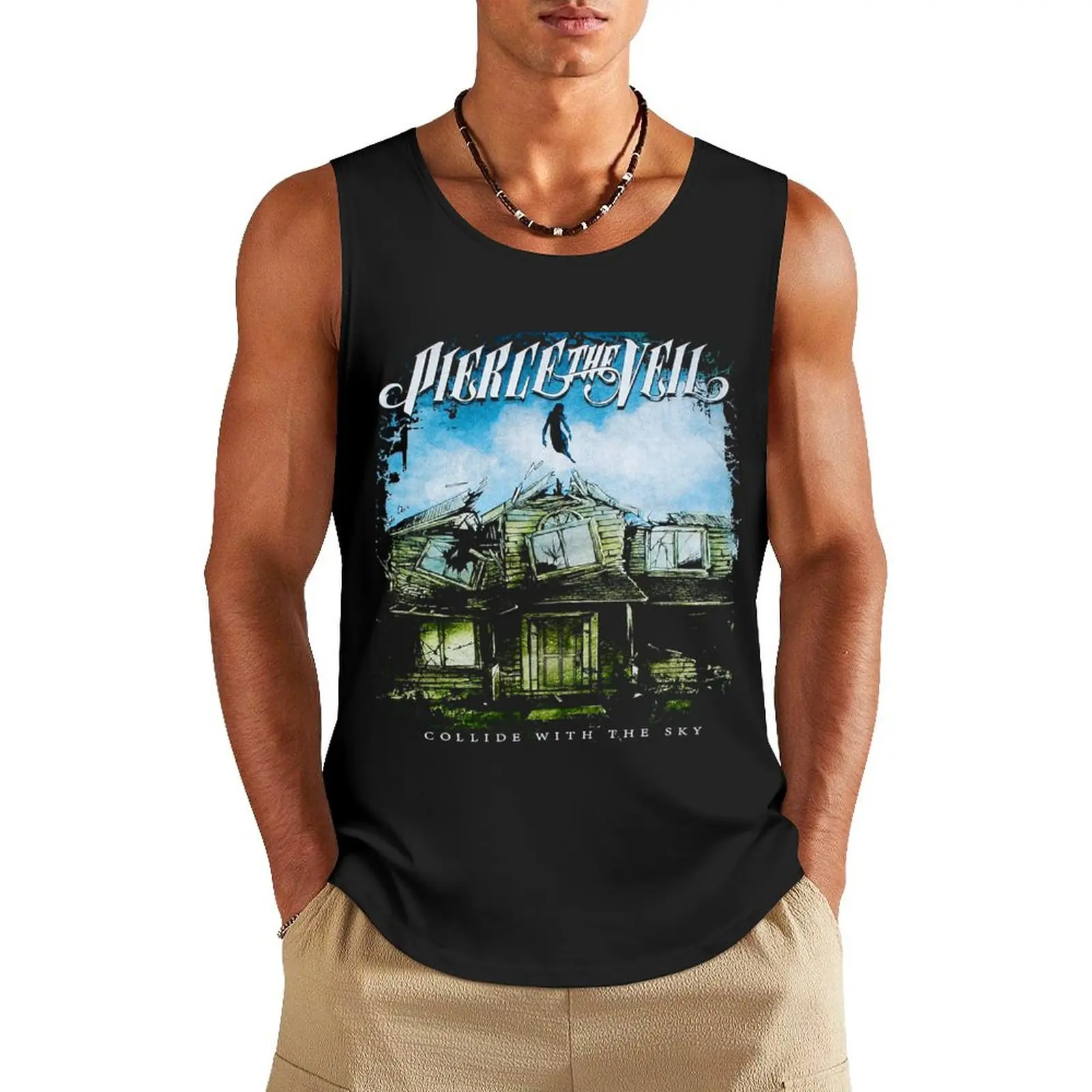 

Gifts For Men Between A Rock And A Hard Place Gift For Music Fans Tank Top fitness gym clothes man fitness Men's gym clothing