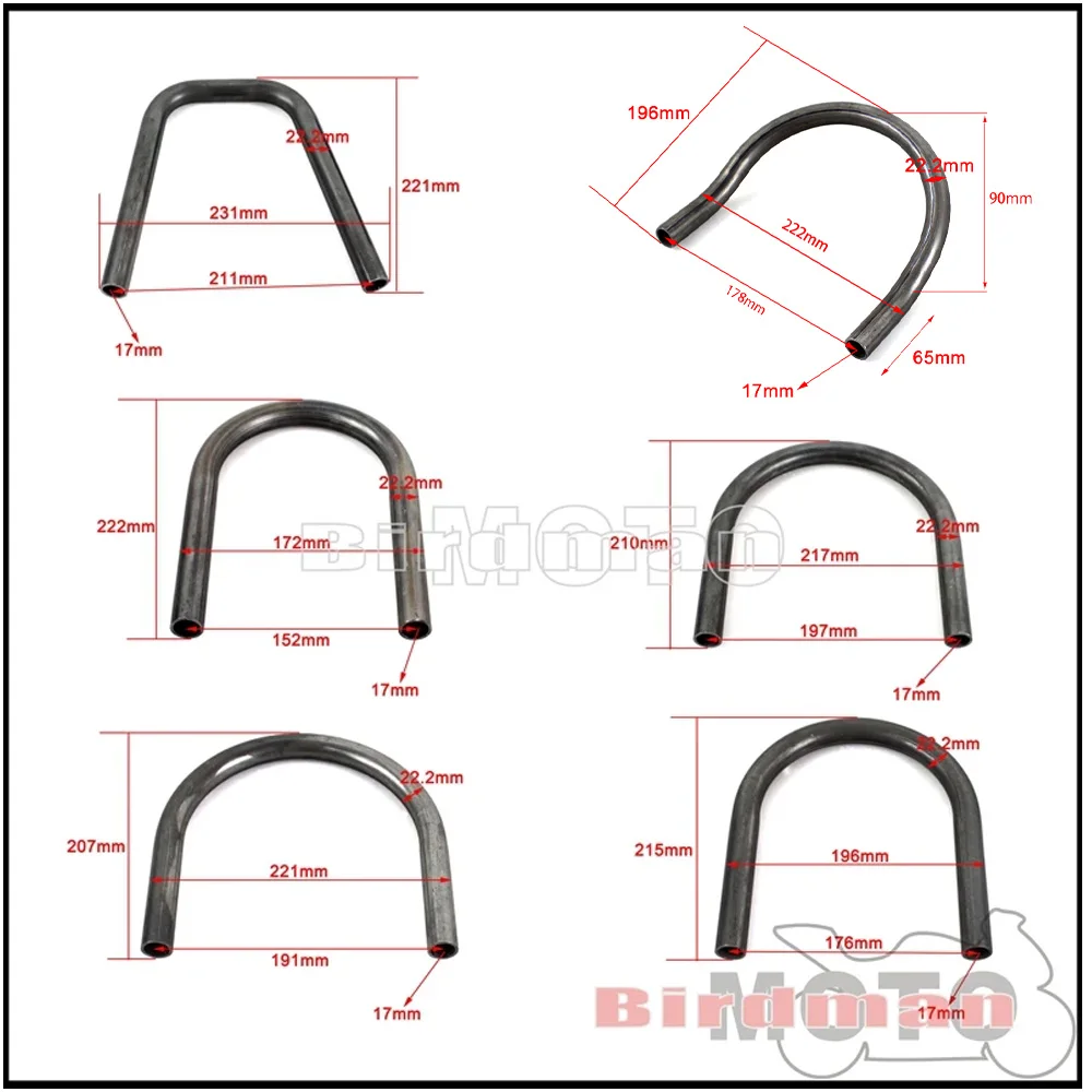 Motorcycle 25mm 28mm Upswept Flat Rear Seat Frame Hoop Loop for Honda Kawasaki Yamaha Suzuki BMW Cafe Racer CB KZ GT GS 400 550