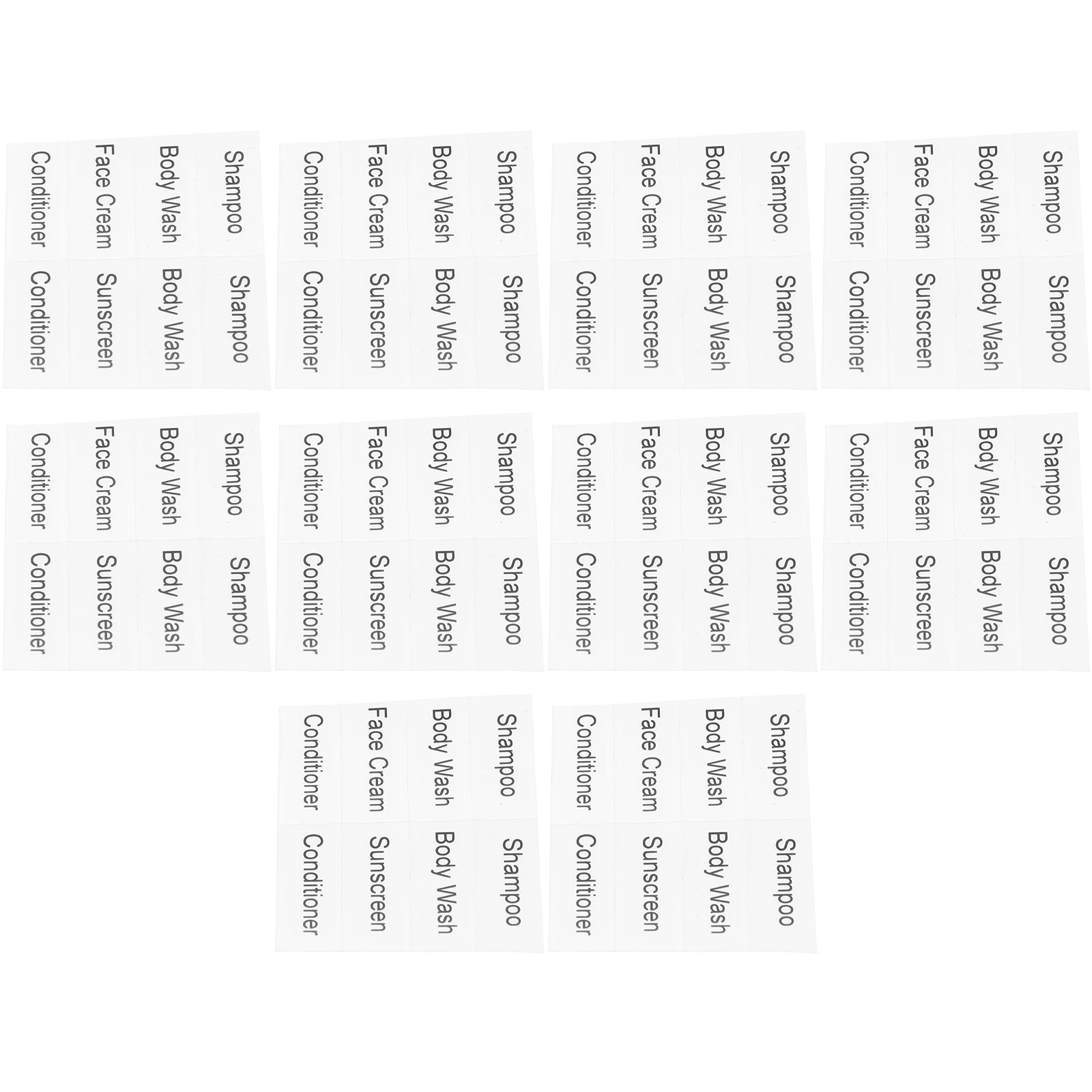 

10 Sheets Refillable Bottle Cosmetics Labels Travel Skin Care Stickers for Organizing Sub Bottle and Shampoo Sub-Bottle Stickers