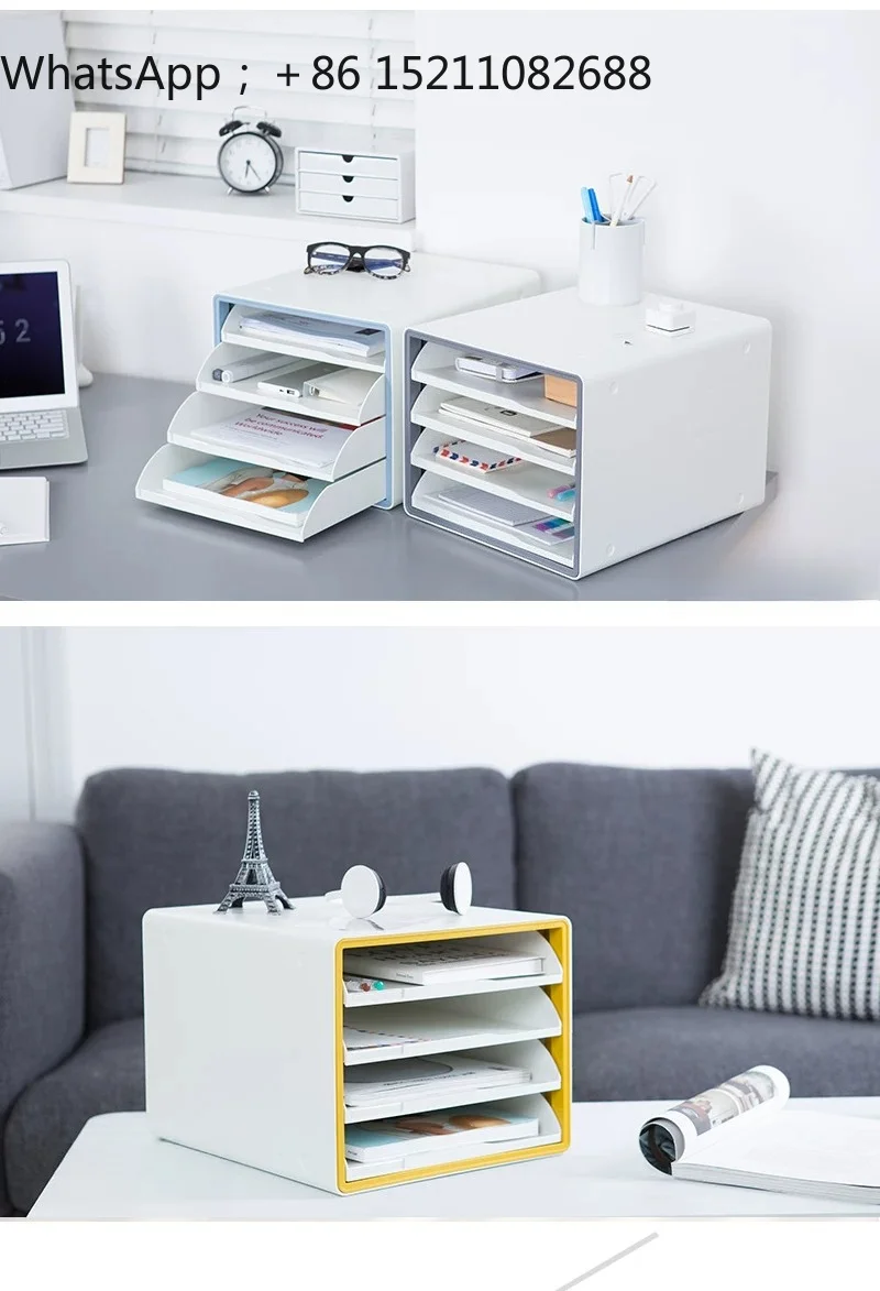 SCY Desktop File Cabinet Office Plastic Thickened Multi-layer Combination Cabinet Drawer Storage Box
