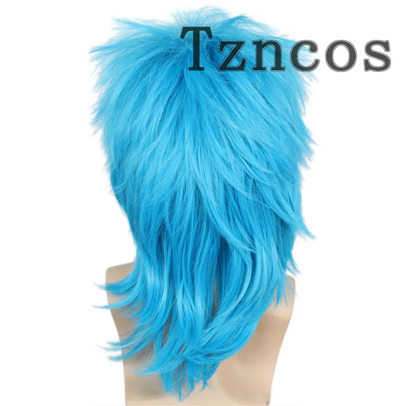 Tzncos Sally Dark Bule Short Wig Heat Resistant Synthetic Hair Face James Johnson