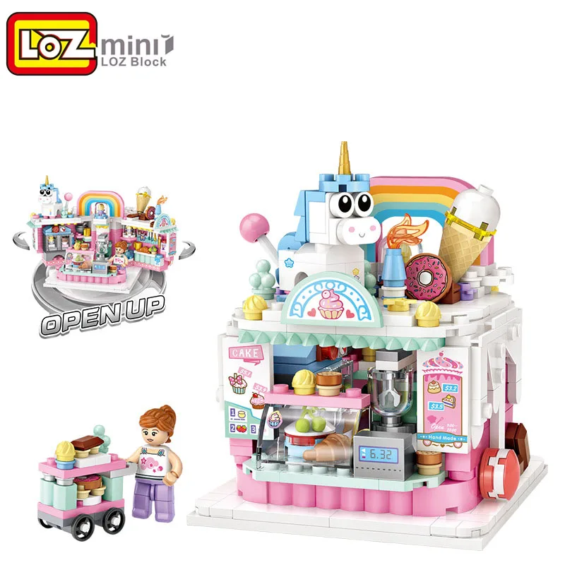 Blocos de construção da série do alimento, partículas pequenas, brinquedos educativos, montados, presente, agradecimento/Natal