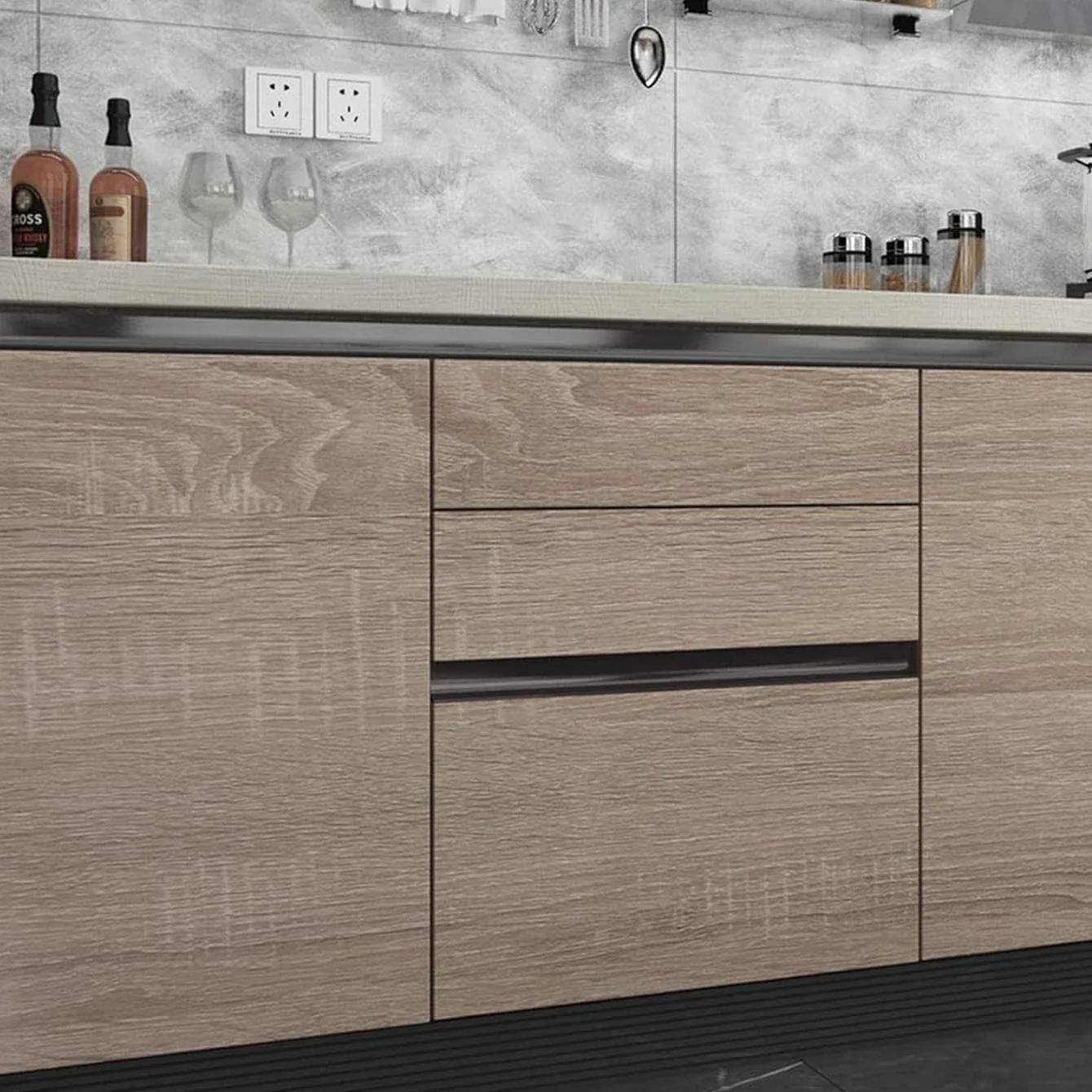 PVC Wood Grain Stickers for Furniture, Waterproof Self Adhesive Wallpaper Peel and Stick Home Decor Wall Papers Wardrobe Table