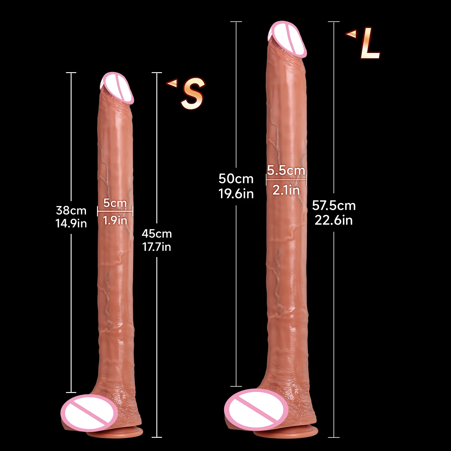 Super Long Skin Dildo Penis Medical Silicone Realistic SexToy For Women Masturbator Makeup Dildo Strapon Suction Cup Dick Adults view 3