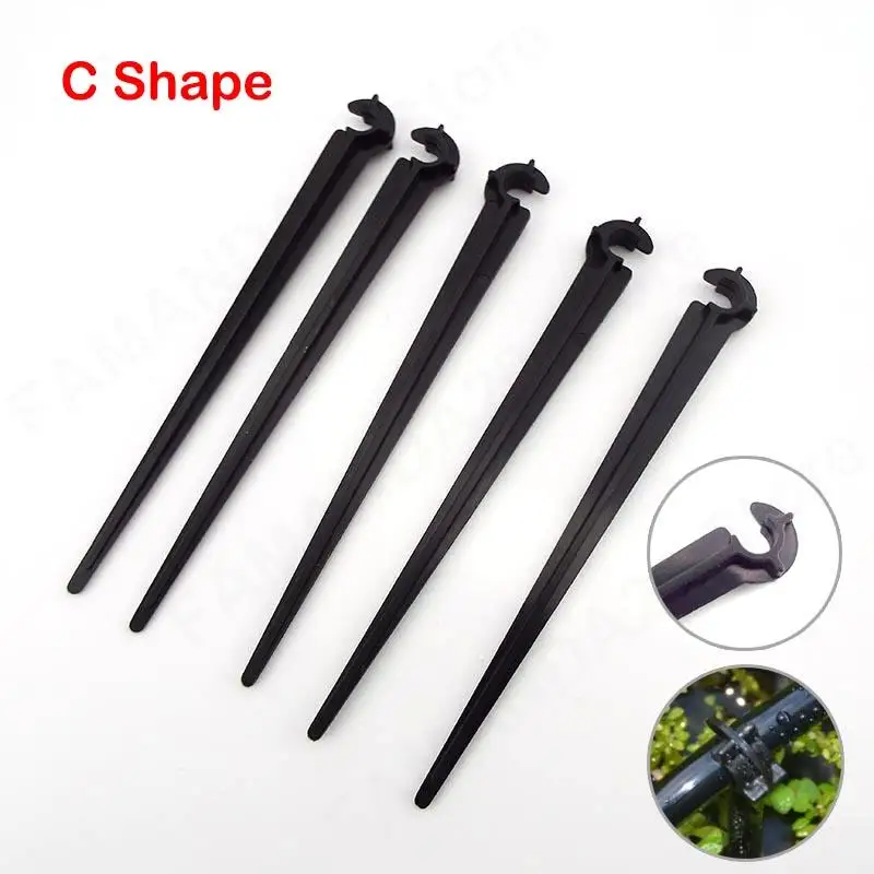 

10pcs 4/7mm C Shape Drip Irrigation Watering Tube Pipe Support Bracket Accessories Holders Fixed Stems Garden M20