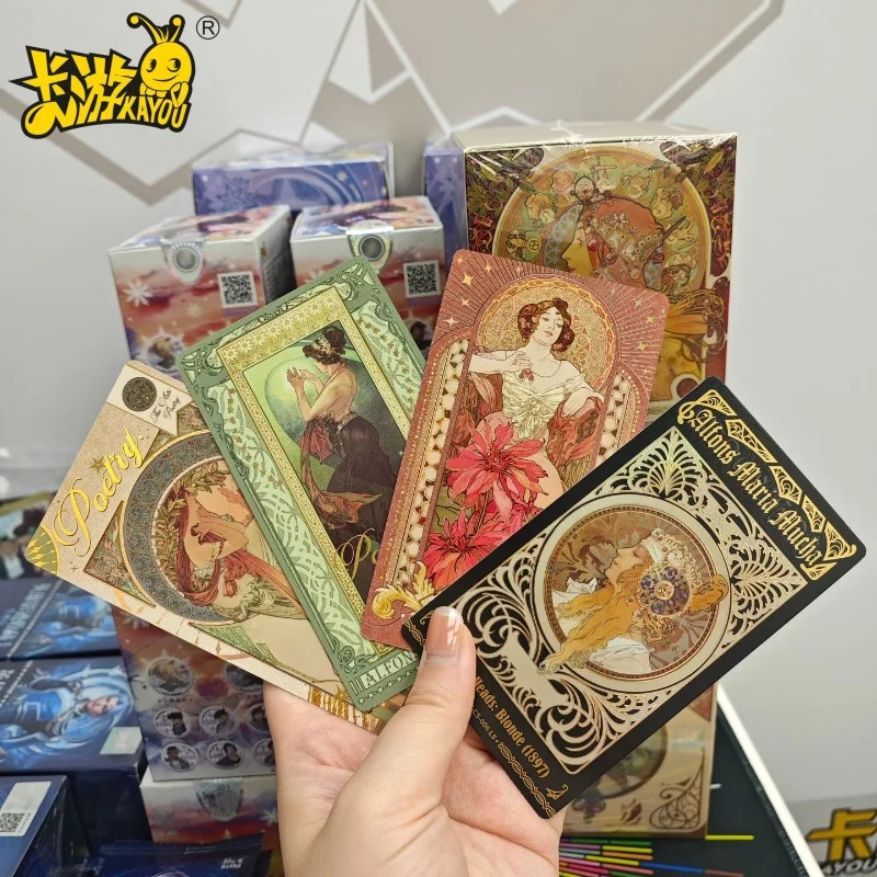 

Подлинная KAYOU вневременная карта Mucha Vol.1 Legacy Classic Flower Pictorial Four Seasons Hand Down Art Collection Cards Toys