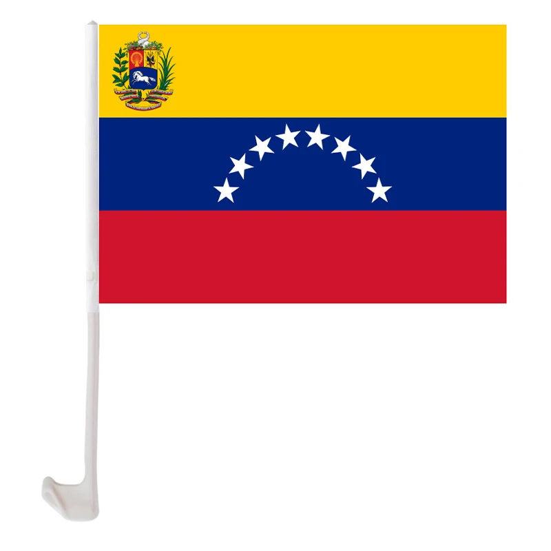 

Aerlxemrbrae 30x45cm Venezuelan car banner 12x18 inches Venezuela flag window with plastic flagpole
