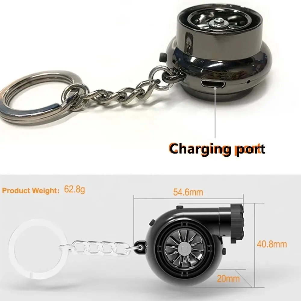 Car Turbo Electronic Cigarette Lighter USB Rechargeable Metal Tungsten Wire Lighter Portable Car Keychain Pendant Creative Gifts