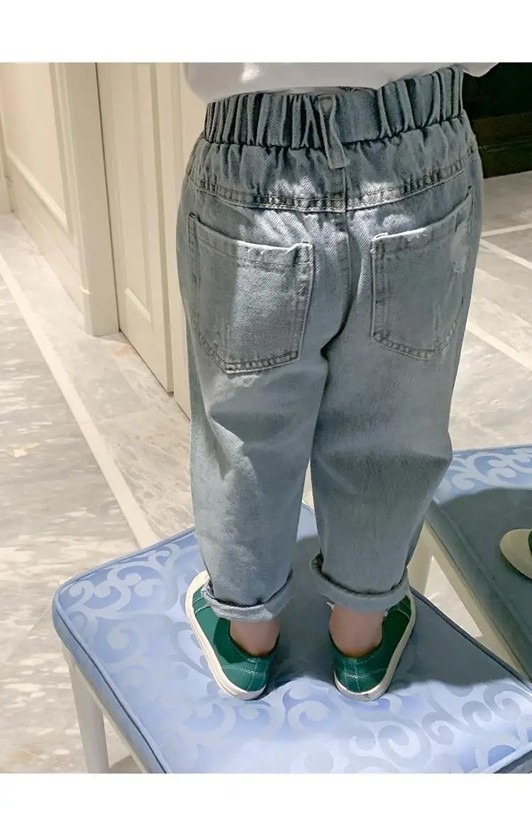 Kids Boys Pants Spring and autumn Jeans New children\'s Ripped Trousers Boys Baby Korean Pants