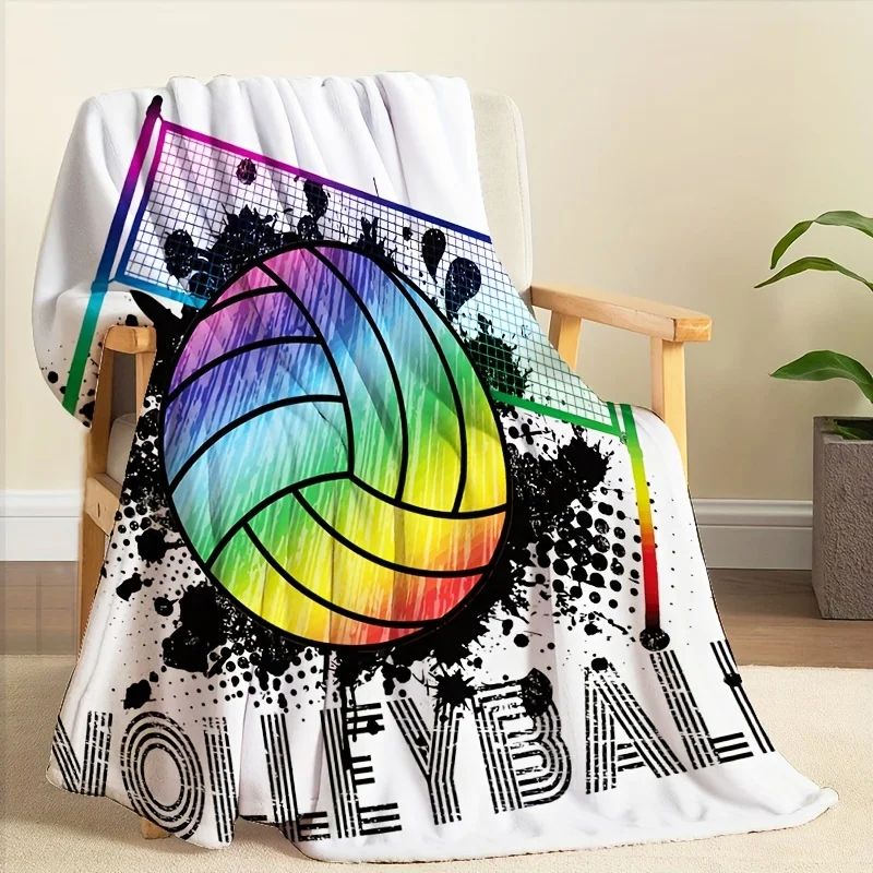 Volleyball Printed Flannel Blanket Warm Soft Cozy Throw Blanket for Couch Bed Living Room Decor