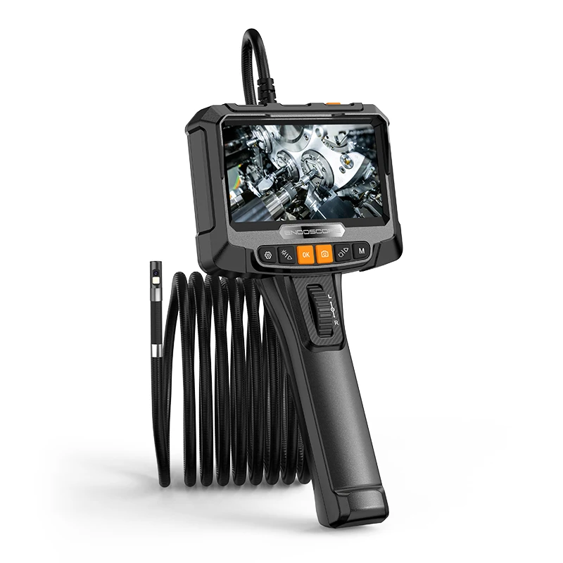 6mm Dual Lens 1920p 5 Inch IPS Portable Industrial Endoscope 1m Two Way 360 Degree Articulating Video Camera OEM ODM Borescoepe