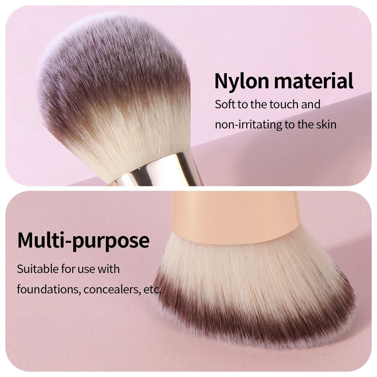 MAANGE 2PCS Foundation Makeup Brush Double-ended Flat/Angle Top Contour Brush for Beauty Blending Liquid Powder Concealer Cream