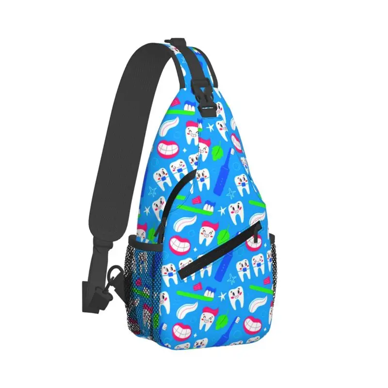 مخصص الأسنان طبيب الأسنان طب الأسنان Crossbody حقيبة ظهر ذات حمالة الرجال عادية الكتف حقيبة صدر للرجال للسفر المشي لمسافات طويلة Daypack