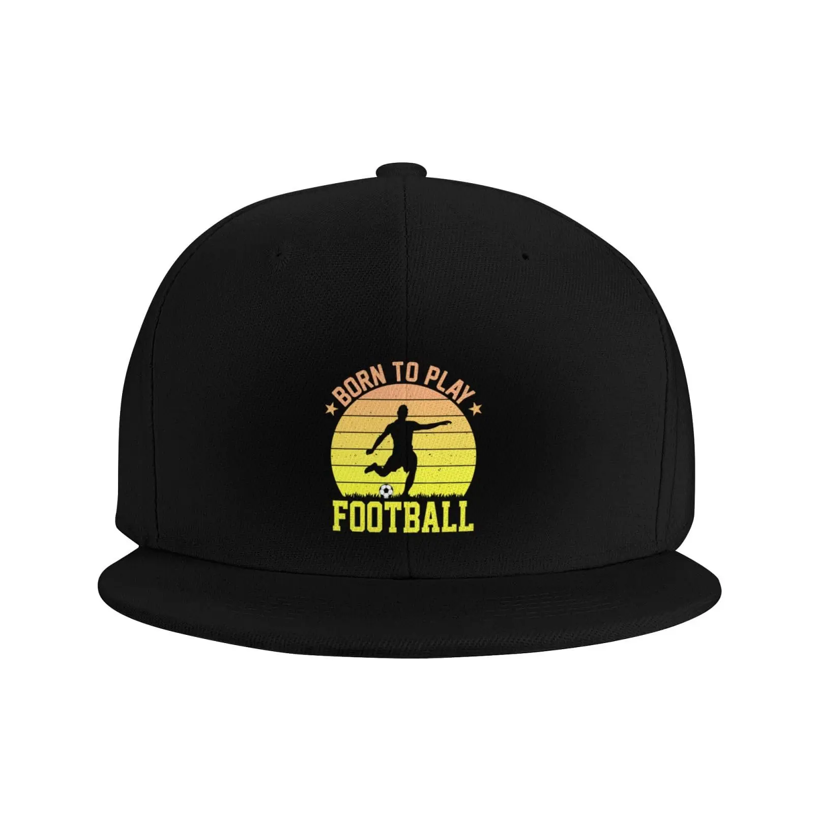 

Born to Play Football Snapback Hat Adjustable Plaid Flat Baseball Cap for Men Women Sun Hat Yellow