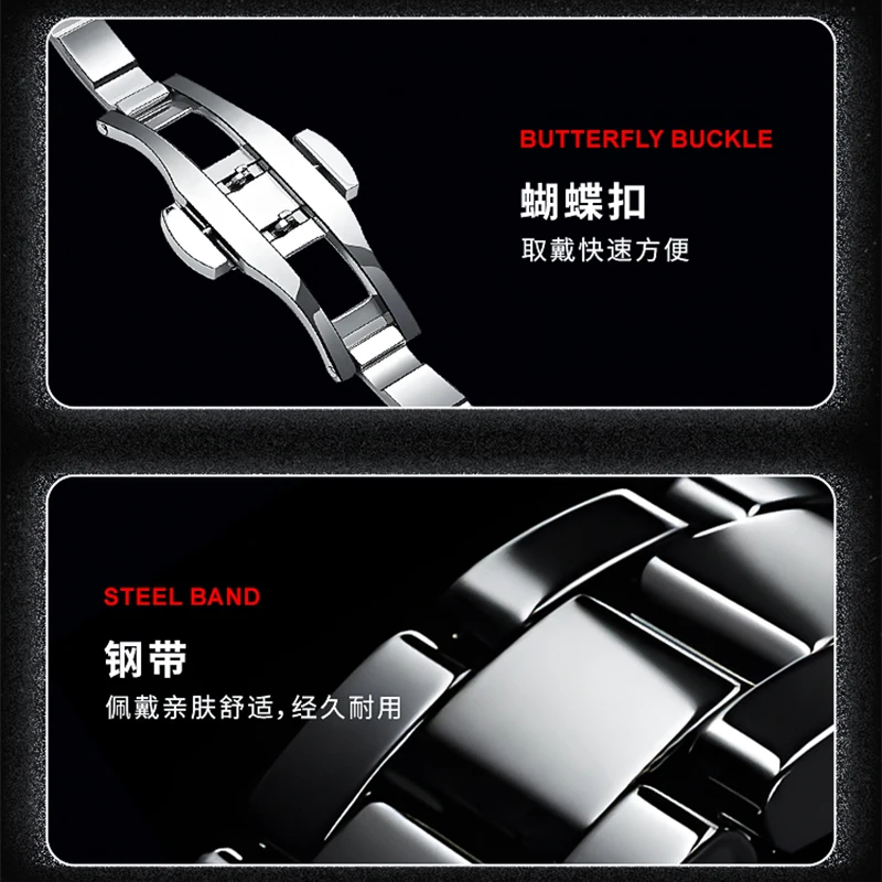 DOM 1850 تعليق مغناطيسي تصميم شخصي ساعات للرجال مقاوم للماء الكوارتز الصلب قطاع Relogios Masculino ساعة فاخرة #5