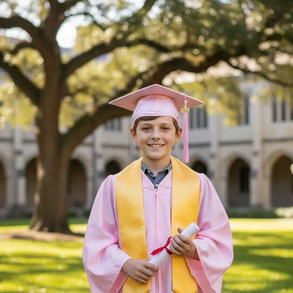 

Детский костюм бакалавра выпускного сезона — вязаный халат и шапка для детского сада