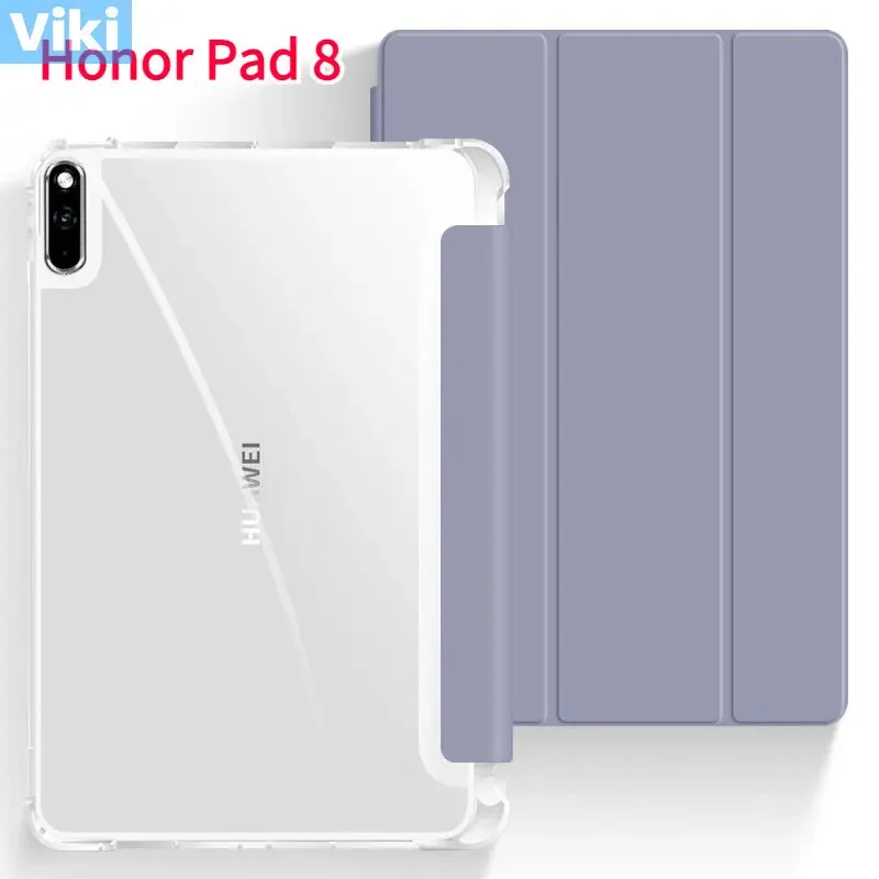 Soft TPU Smart Case for Huawei Honor Pad 8 HEY-W09 2022 12 inch with Pencil Holder Cover Casing