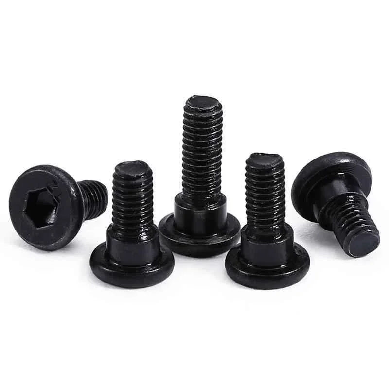 12.9 Grade High Strength Hex Flat Head Step Screw Black Shoulder Locating Bolt M2.5 M3 Carbon Steel Positioning Screw