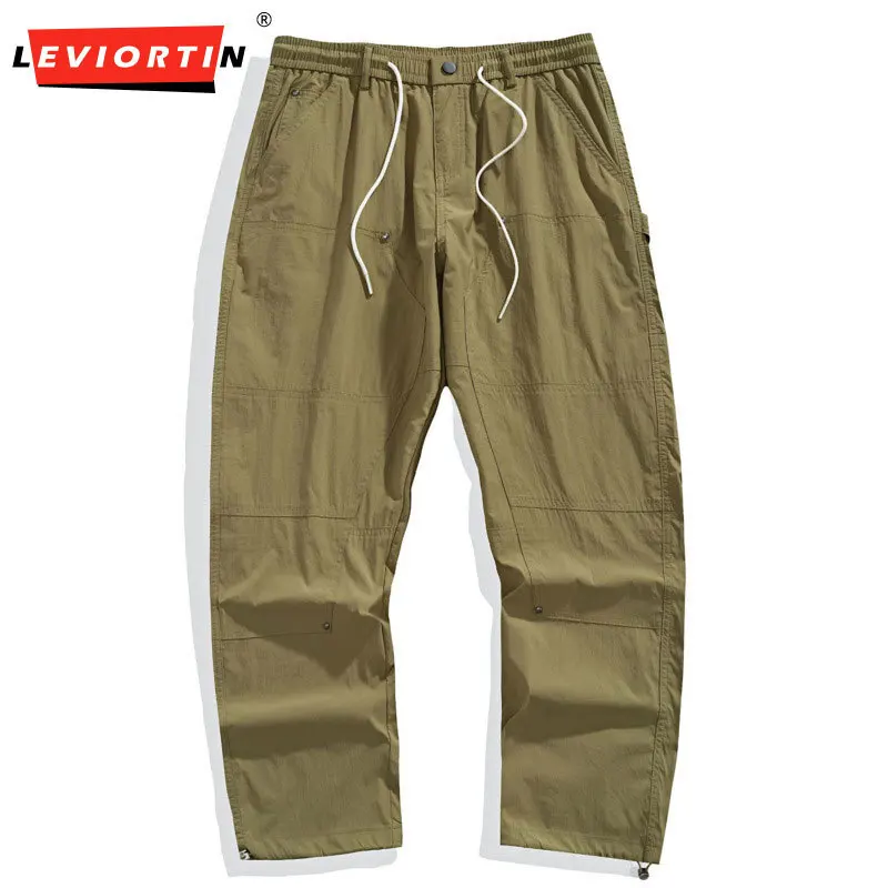 

2025 Новые мужские японские ретро модные универсальные сезонные тонкие стильные свободные повседневные брюки с широкими штанинами в пол