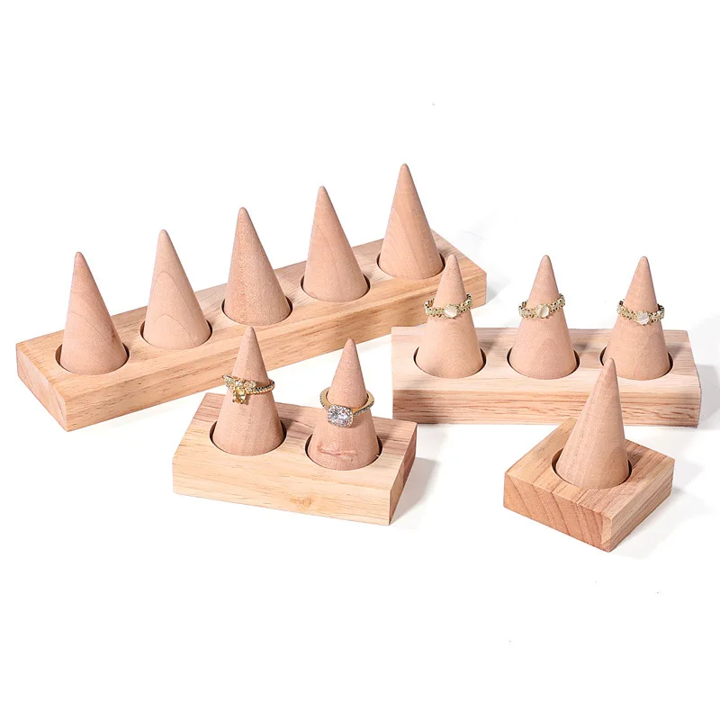 Cone Ring Display Stand Gold Metal Jewelry Holder Rack for Earrings Bracelet Necklace Exhibition Retail Storage Organizer