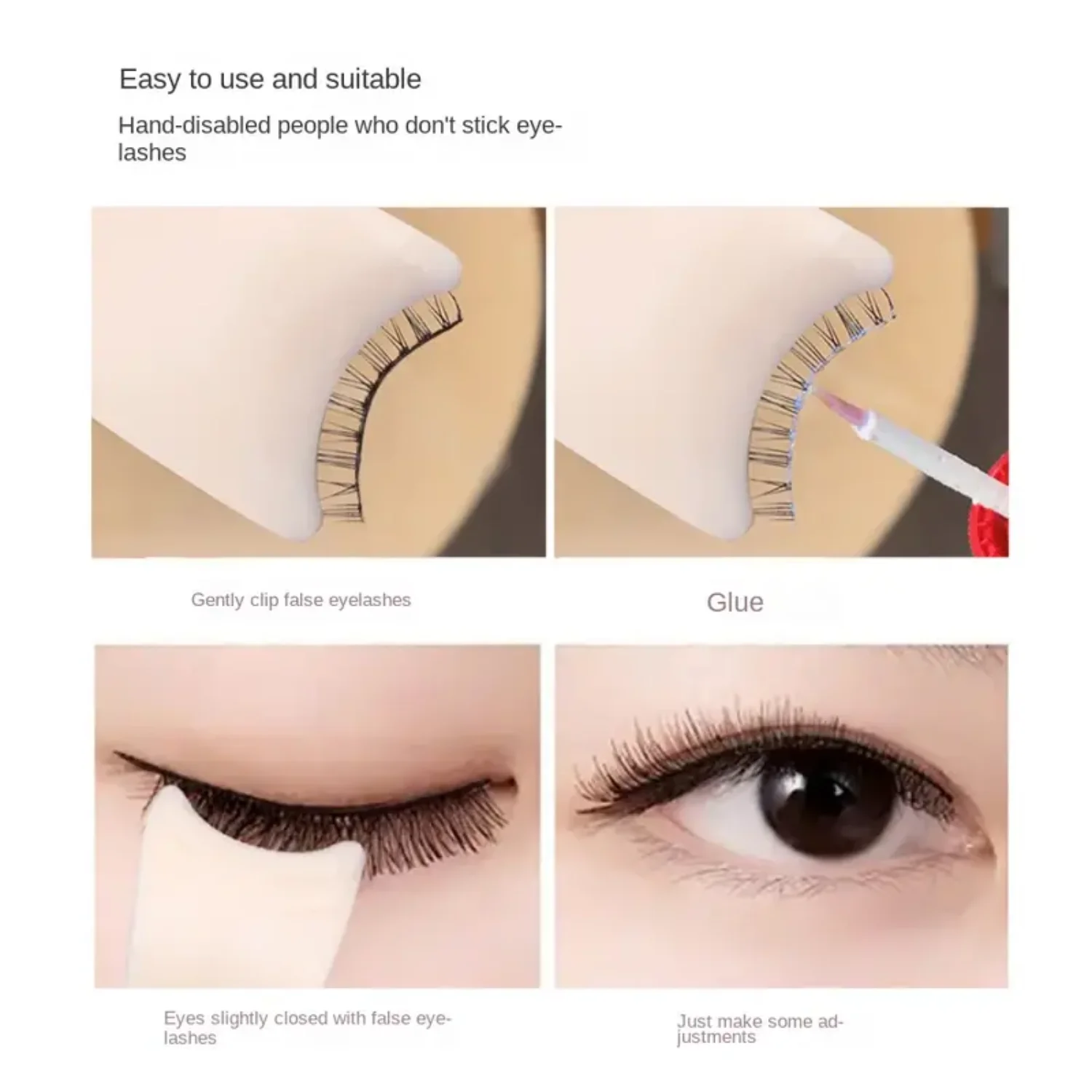 Fast-Clip False Eyelashes Applicator Tool for Women - Non-Slip Design Ensures Quick and Easy Application, Perfect for Girls!